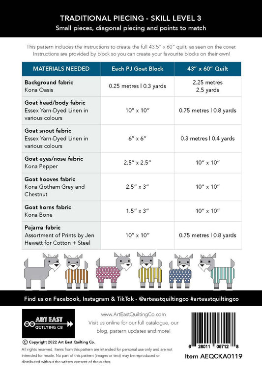 Kidding Around: Goats in Pajamas Pattern