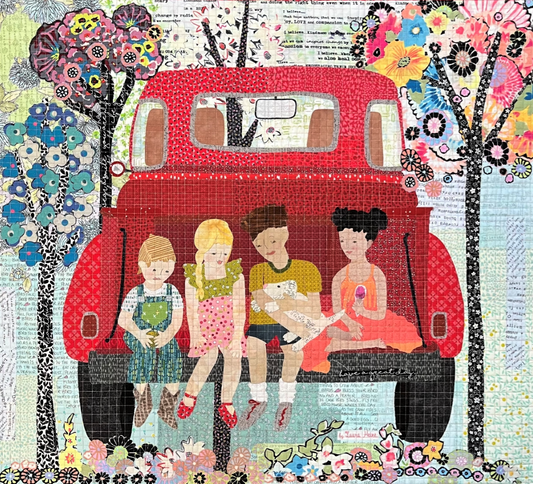 Big Red Truck Collage Quilt Pattern