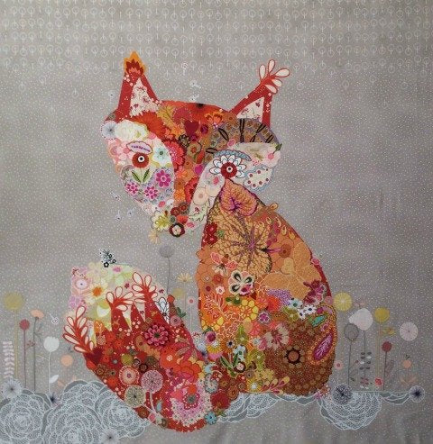 Freida the Fox Collage Pattern