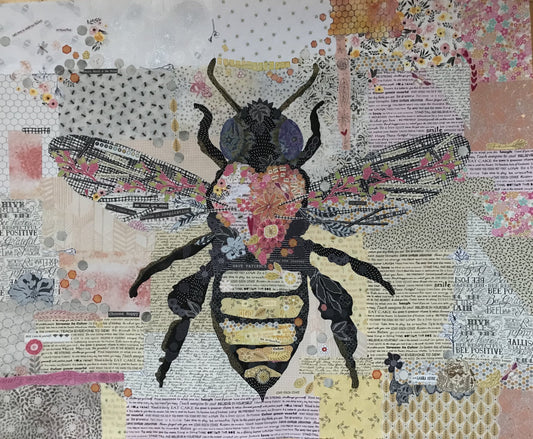 Honey Bee Collage Pattern
