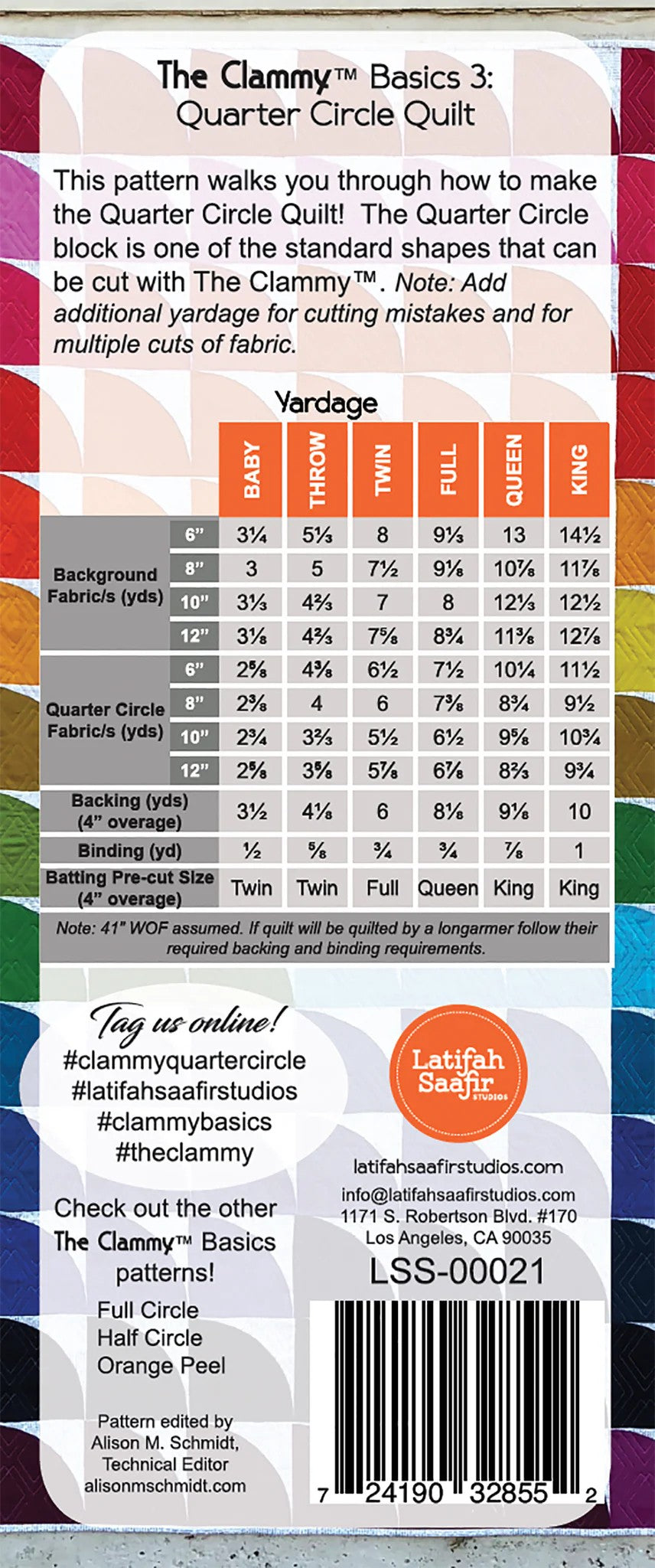 The Clammy™ Basics 3: Quarter Circle Quilt