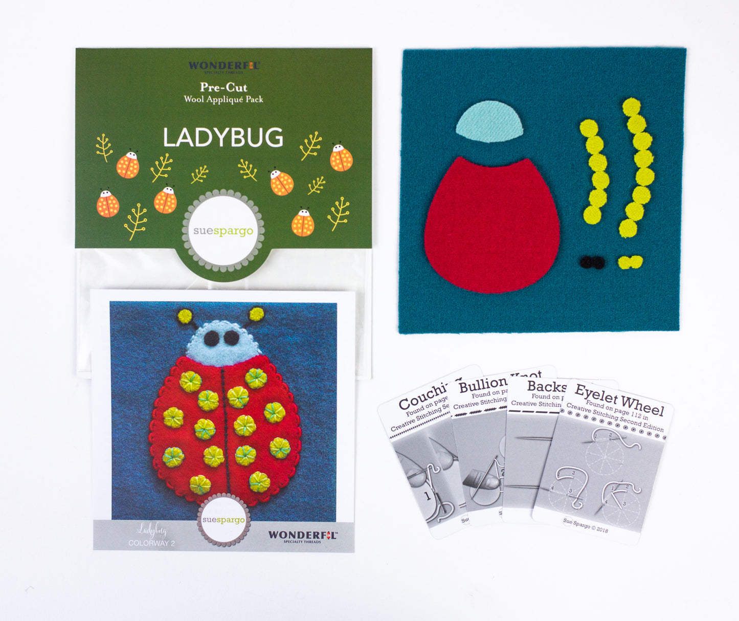 Sue Spargo Pre-Cut Wool Kit - Ladybug