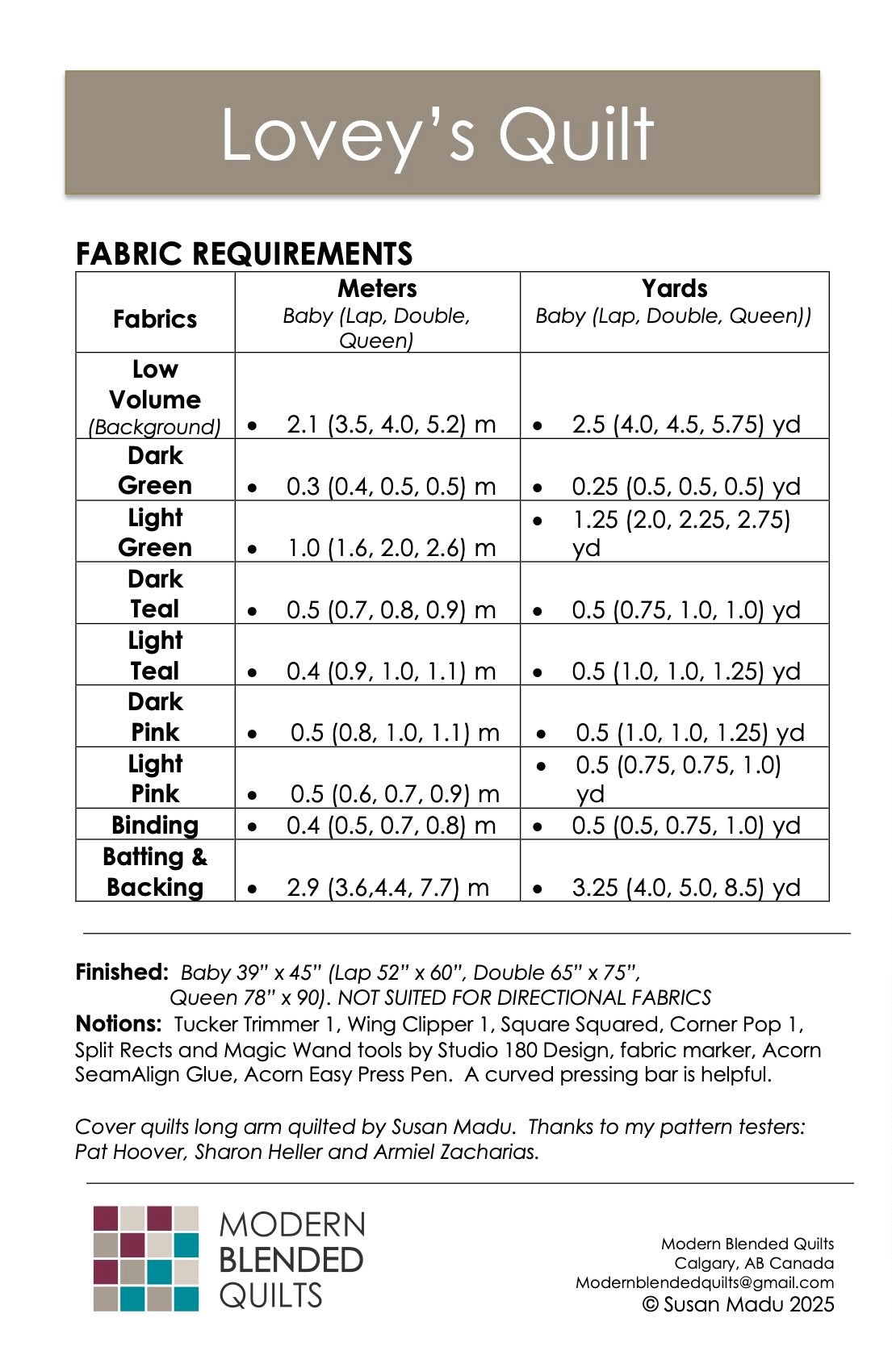 Lovey's Quilt Pattern