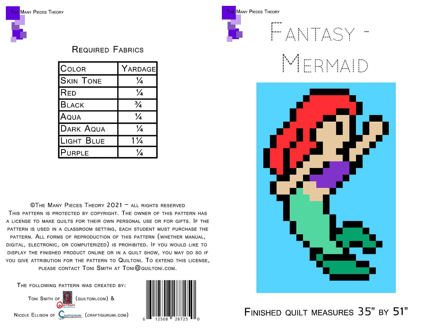 Mermaid Pattern - Quiltoni