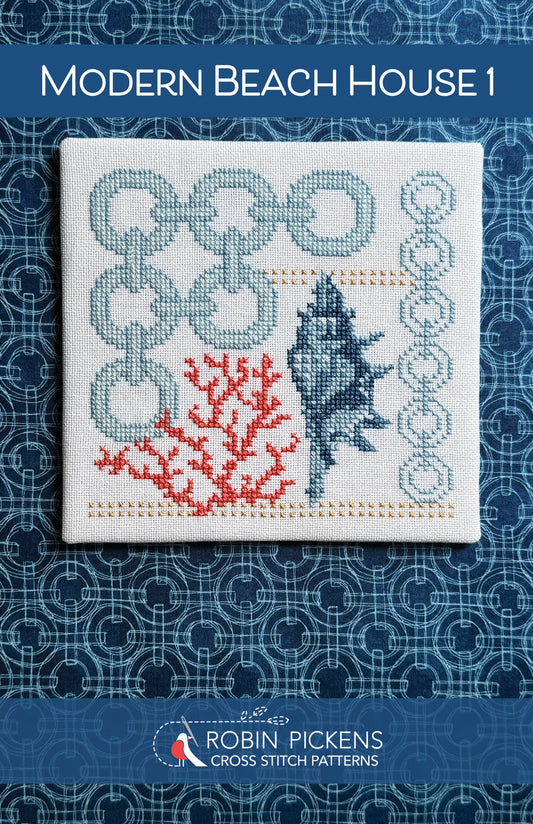 Modern Beach House 1 Cross Stitch Pattern - Robin Pickens