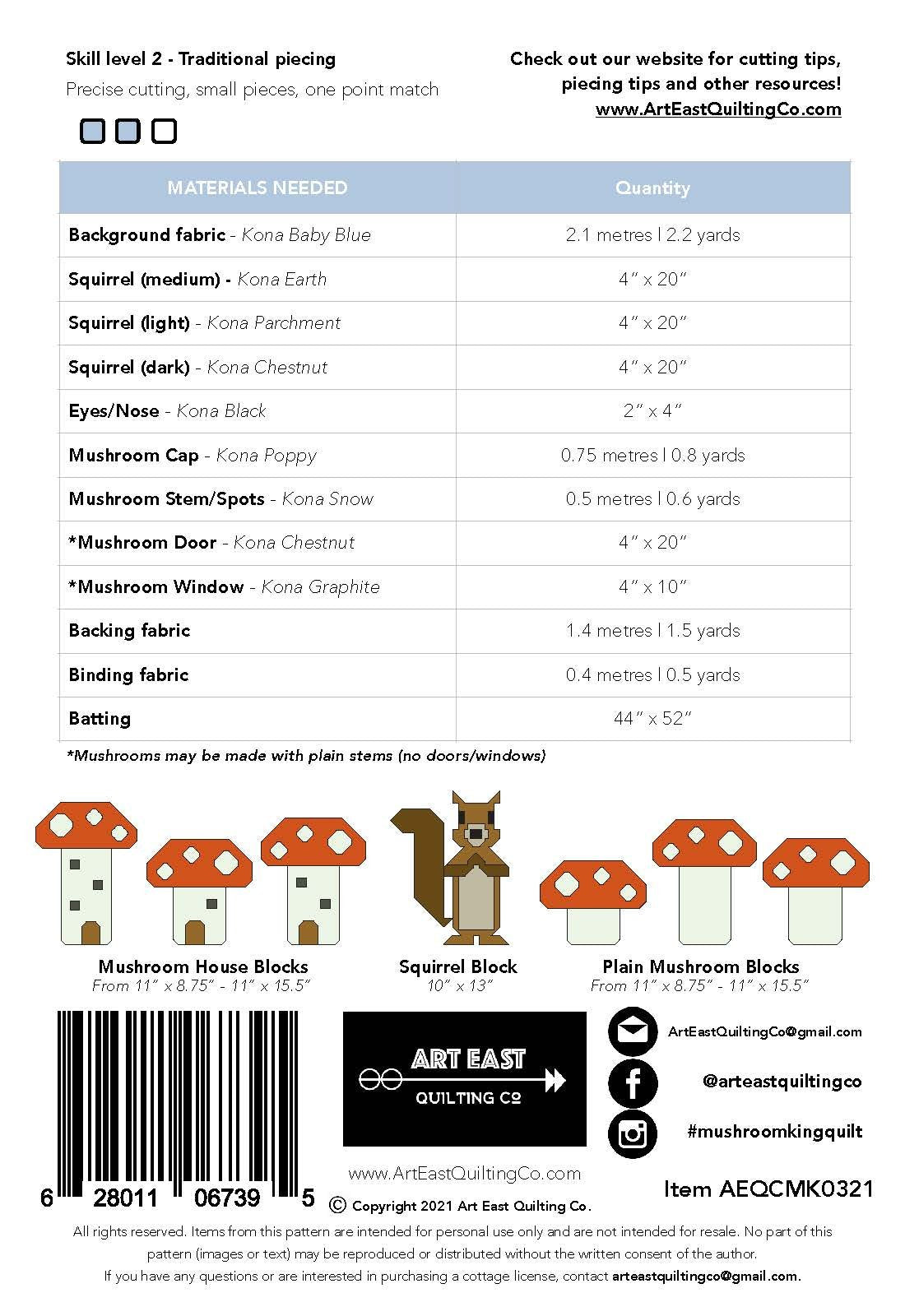 A Mushroom King: A Squirrel & His Kingdom Pattern