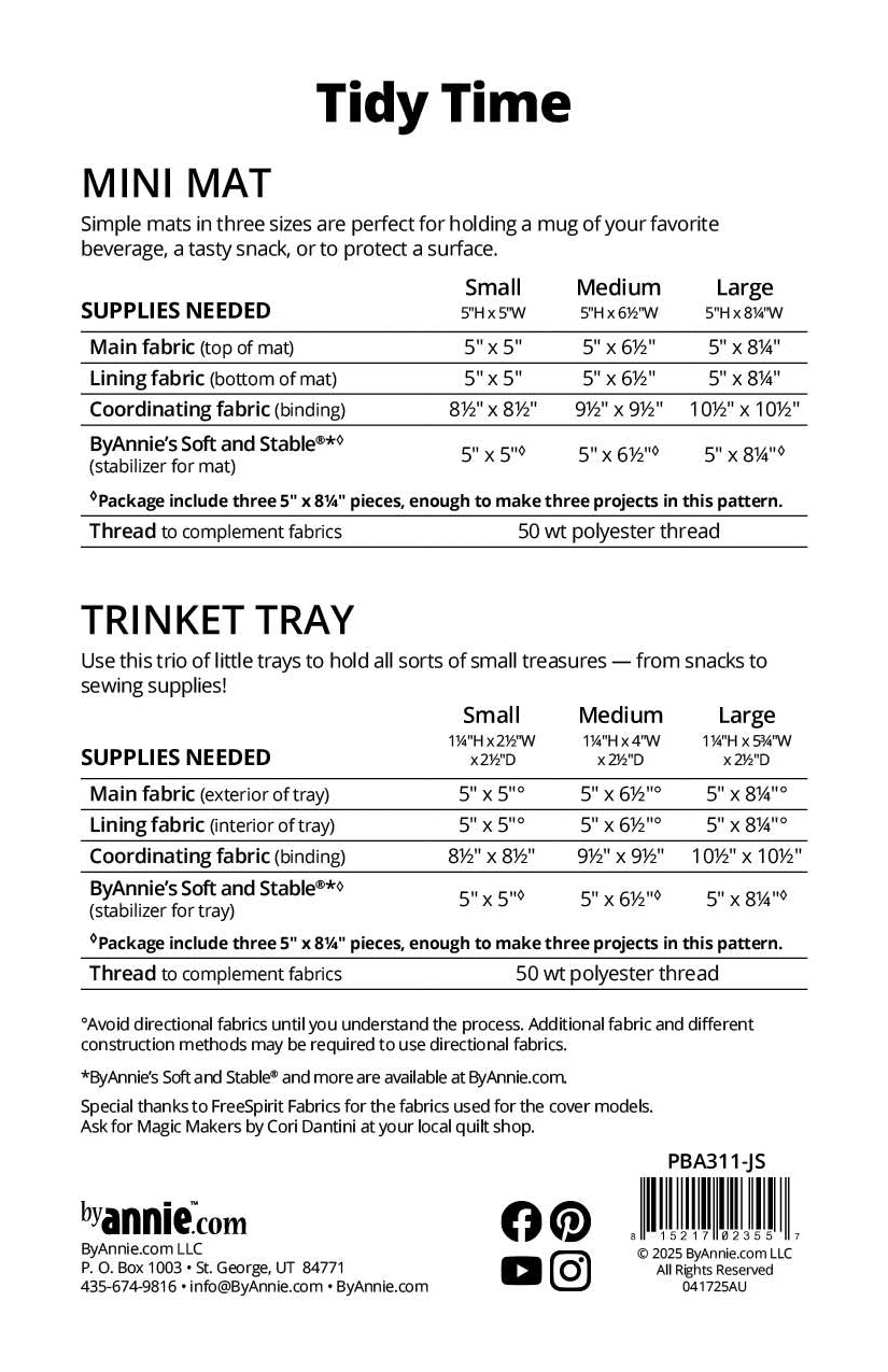 Tidy Time (Jump Starters) Pattern