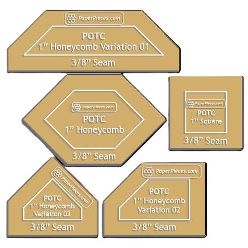 Patchwork Collection: 5 Piece Acrylic Template Set with 3/8" Seam Allowance