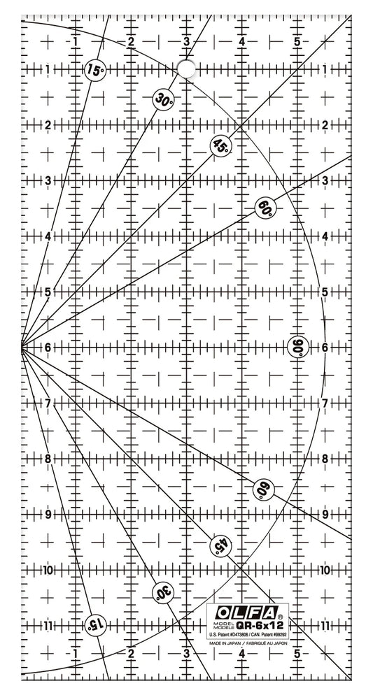 6"x12" Frosted Acrylic Ruler