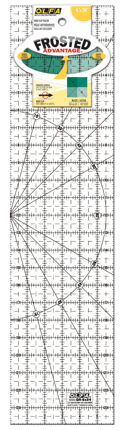 6"x24" Frosted Acrylic Ruler