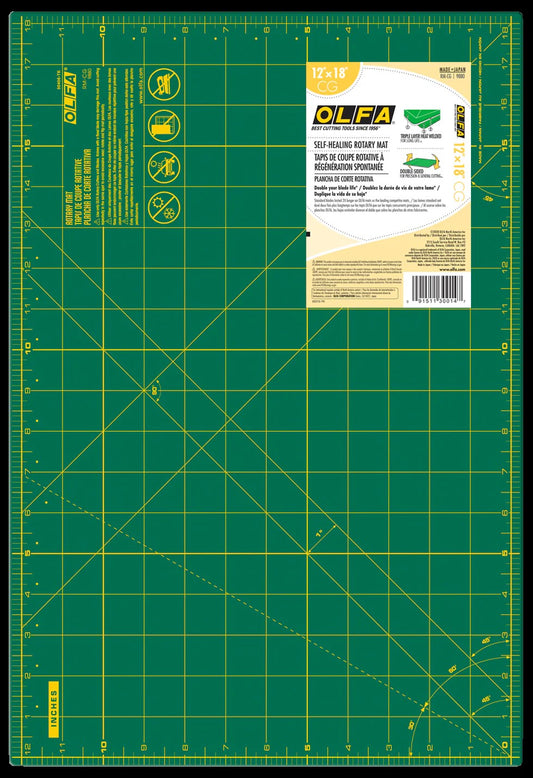 12" x 18" Green Double-Sided, Self-Healing Rotary Mat