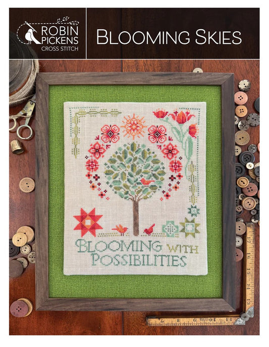 Blooming Skies Cross Stitch Pattern
