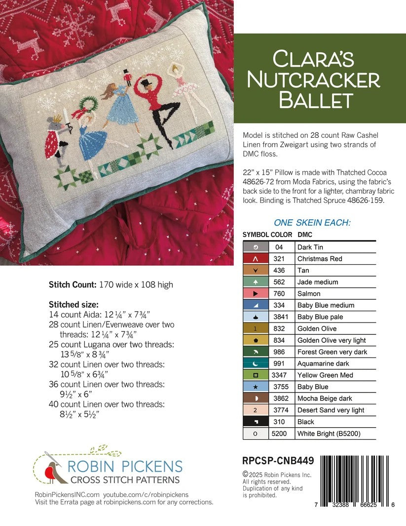 Clara's Nutcracker Ballet Cross Stitch Pattern