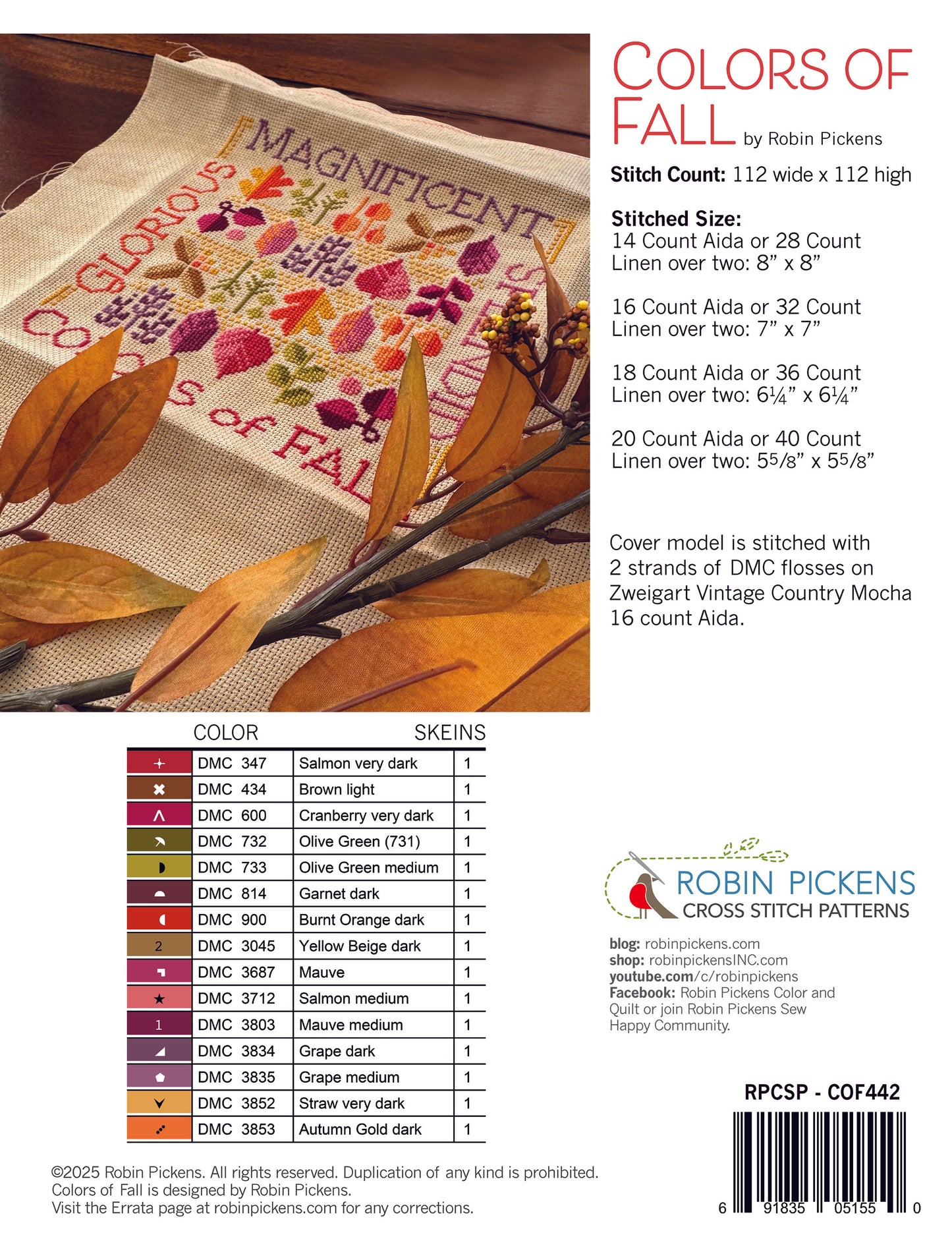 Colors of Fall Cross Stitch Pattern