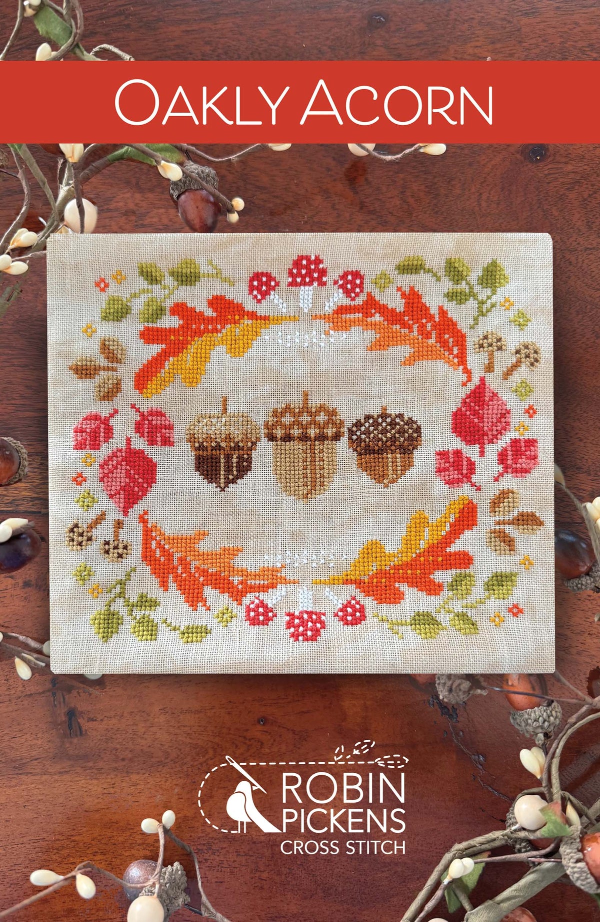 Oakly Acorn Cross Stitch Pattern