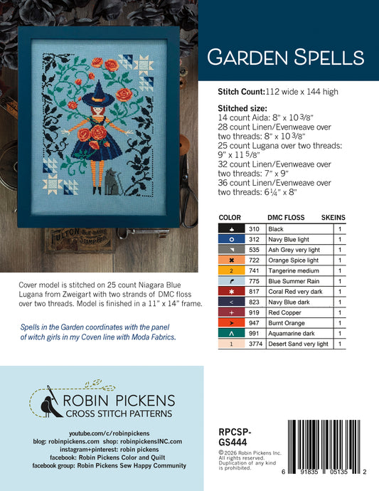 Garden Spells Cross Stitch Pattern