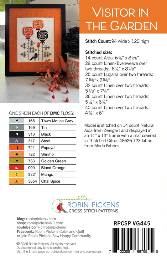 Visitors in the Garden Cross Stitch Pattern