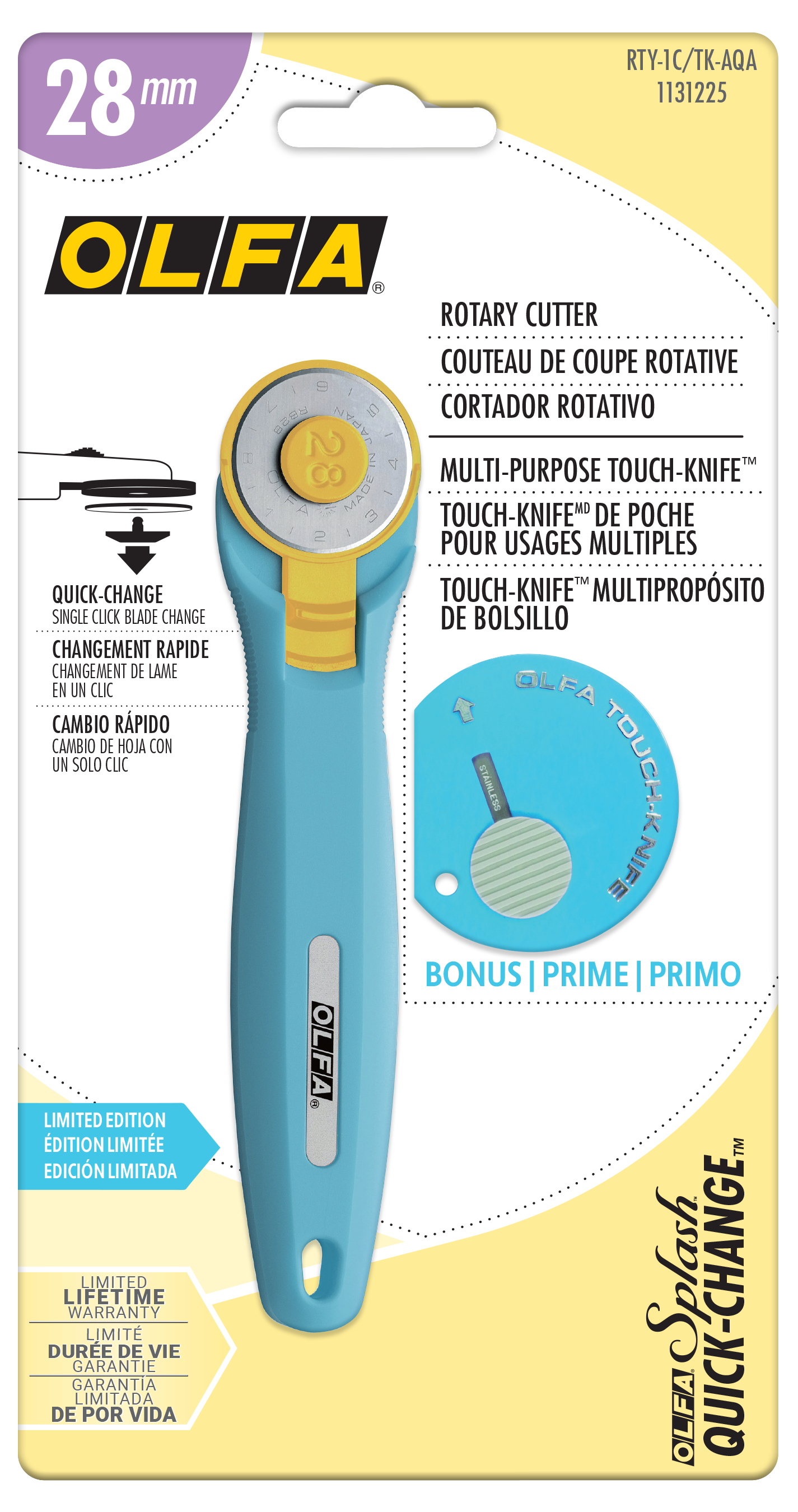 28mm Aqua Quick-Change Rotary Cutter with Bonus Touch Knife