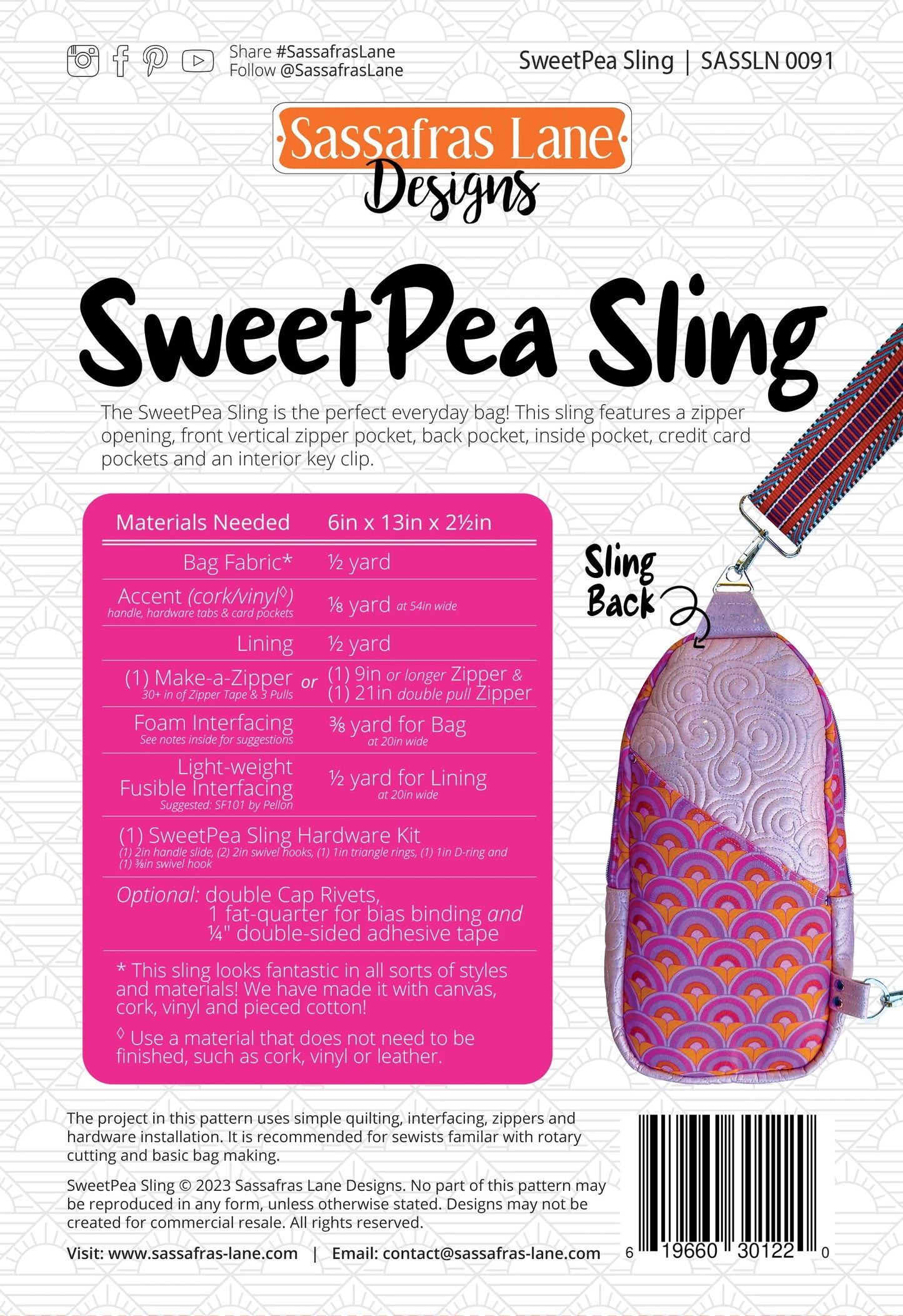 Sweet Pea Sling Bag Pattern