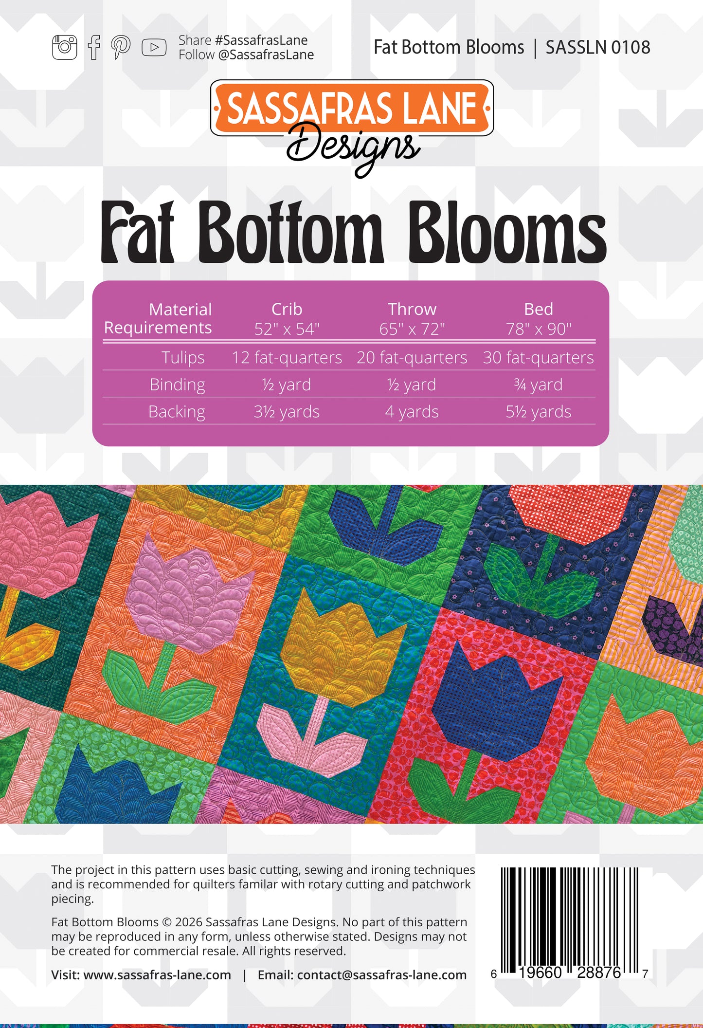 PRE-ORDER: Fat Bottom Blooms Quilt Pattern