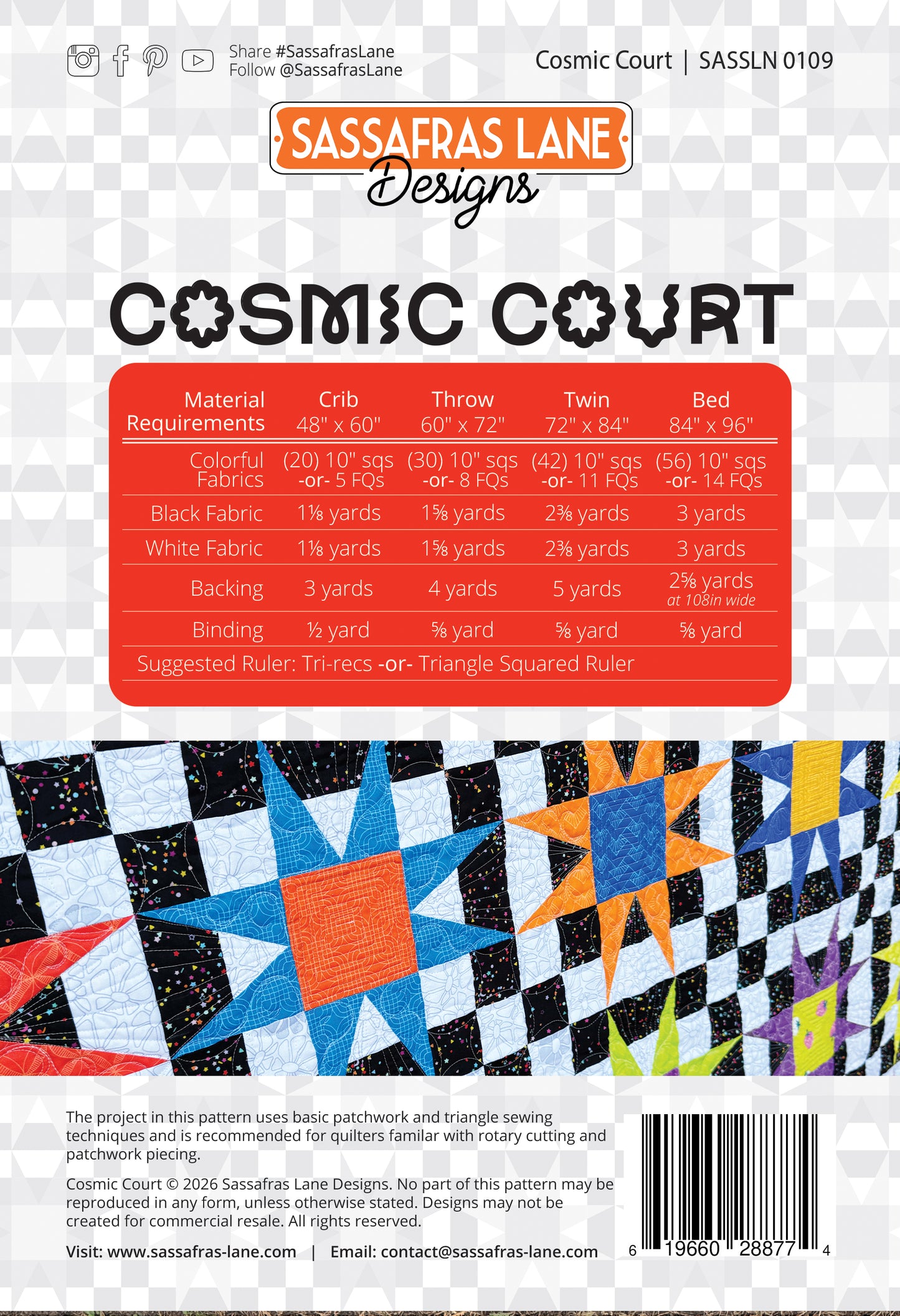 PRE-ORDER: Cosmic Court Quilt Pattern