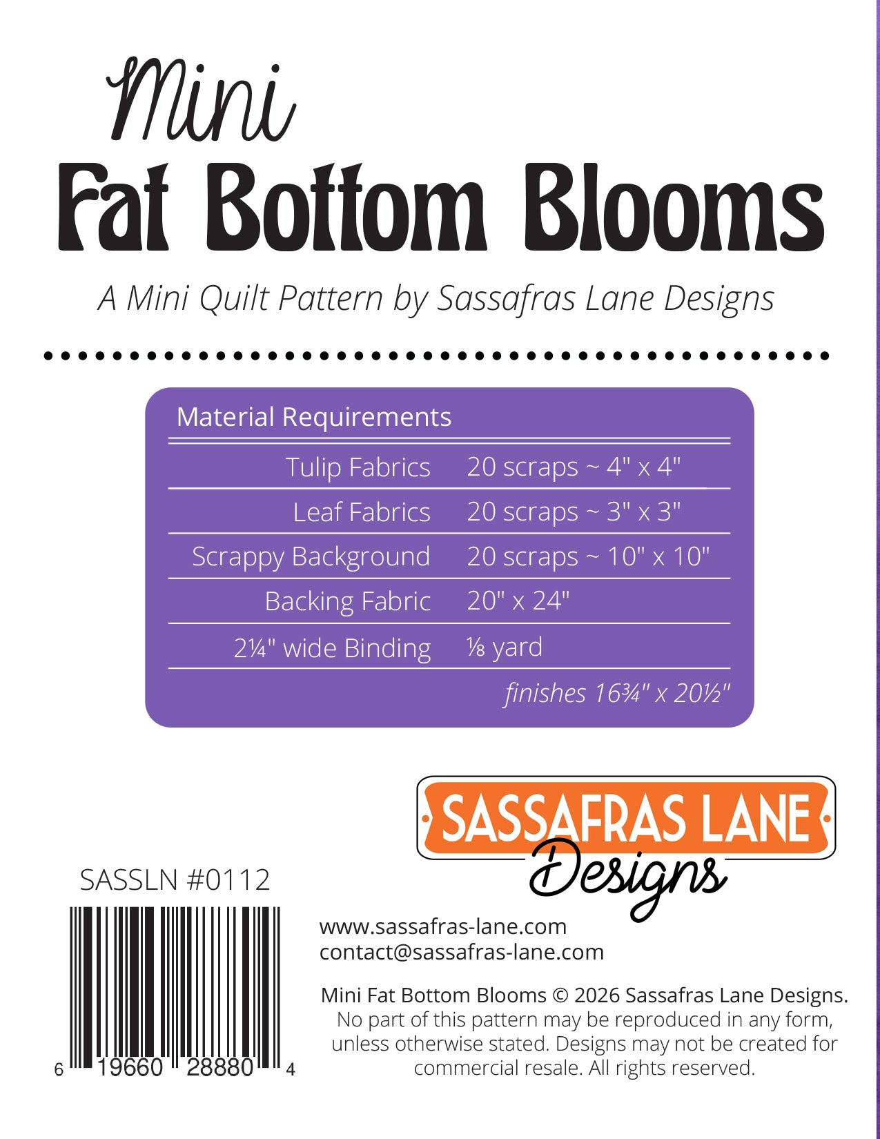 PRE-ORDER: Mini Fat Bottom Blooms Quilt Pattern