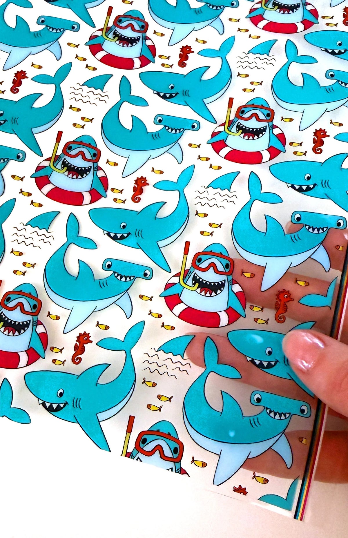 Fin-tastic Sharks Clear TPU Vinyl