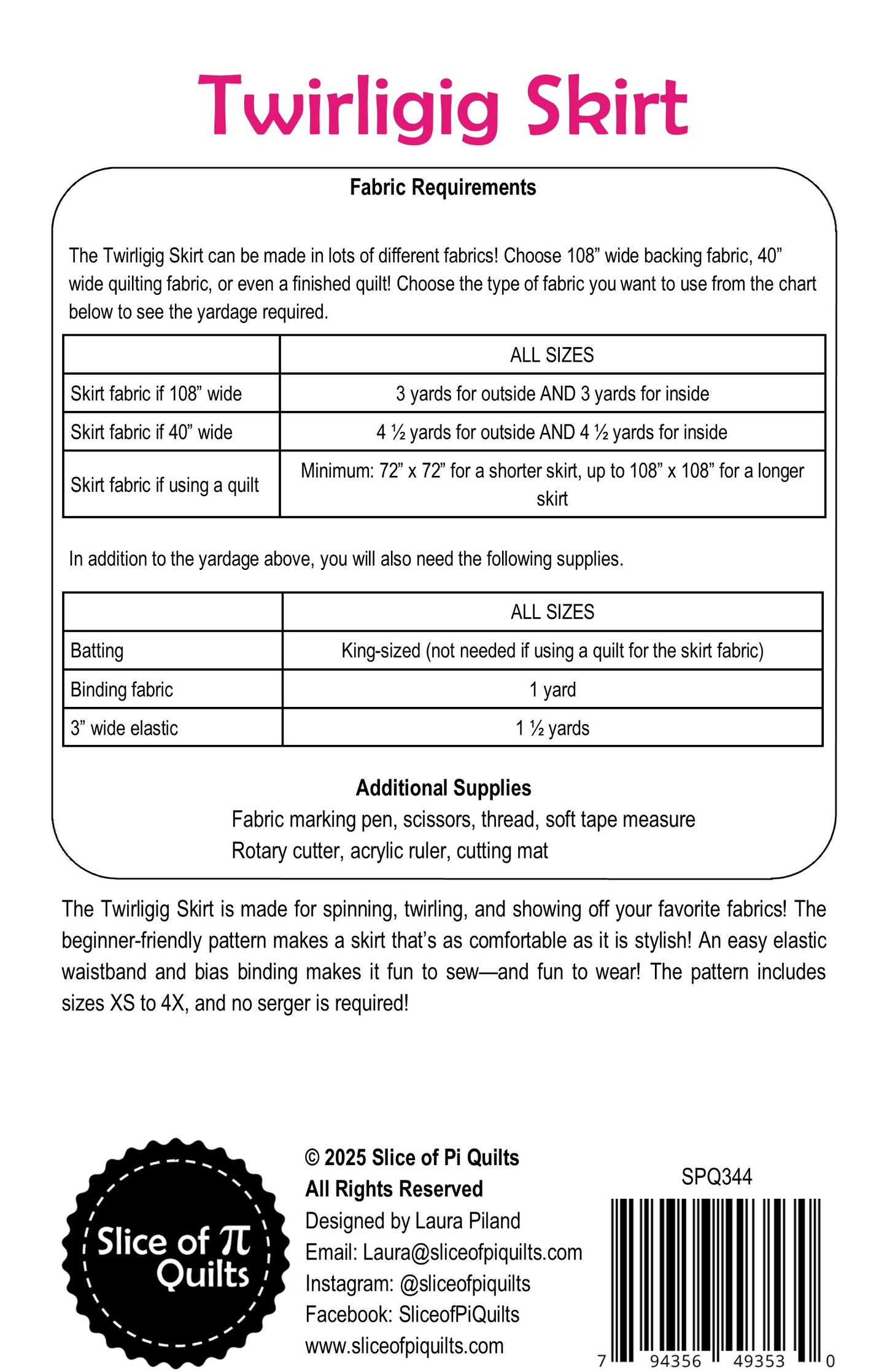 Twirligig Skirt Pattern