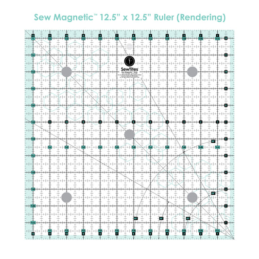 PRE-ORDER: Sew Magnetic 12.5" x 12.5" Ruler - Right-Handed