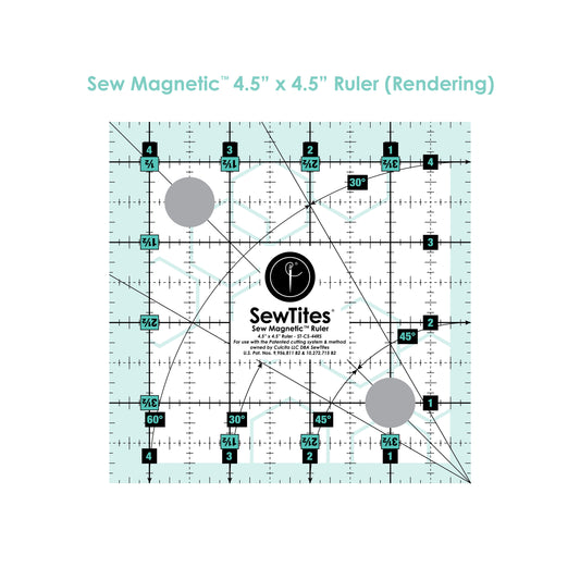 PRE-ORDER: Sew Magnetic 4.5" x 4.5" Ruler - Right-Handed