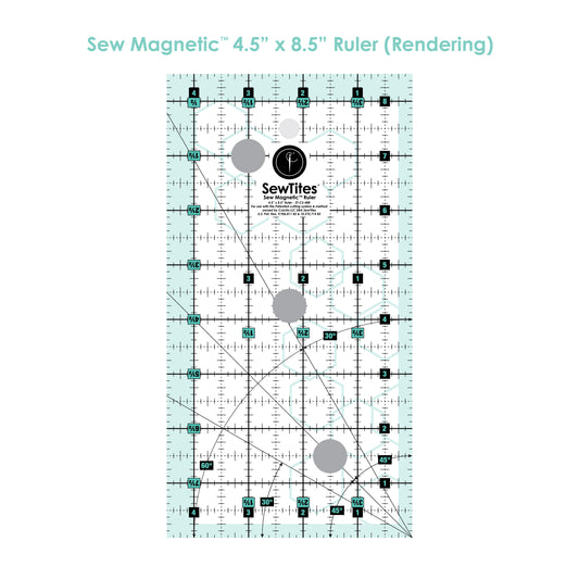 PRE-ORDER: Sew Magnetic 4.5" x 4.5" Ruler - Right-Handed