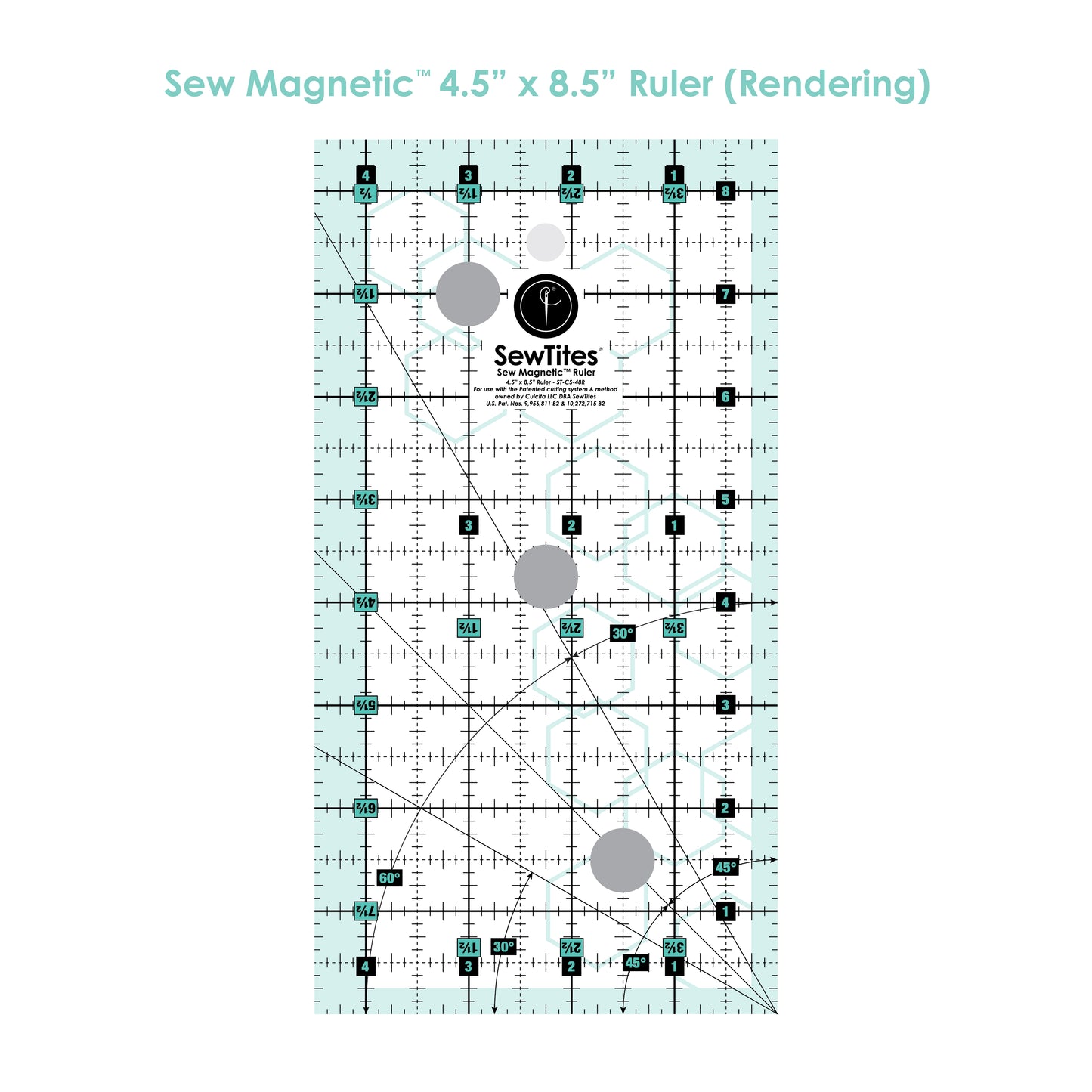 PRE-ORDER: Sew Magnetic 4.5" x 8.5" Ruler - Right-Handed