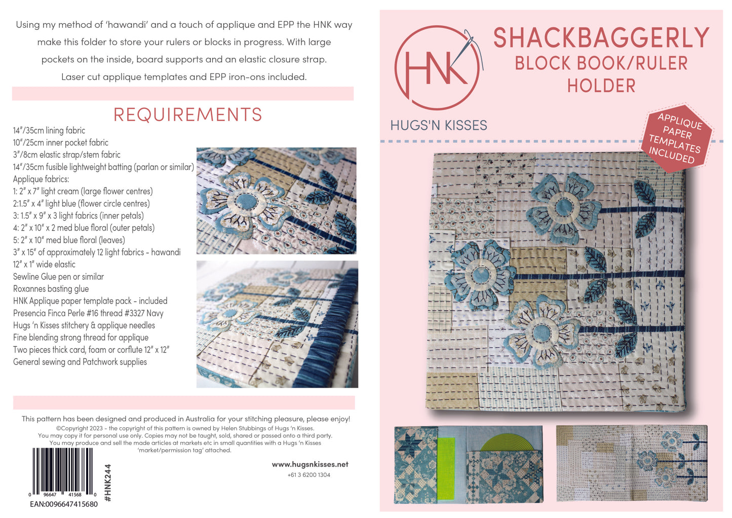 Shackbaggerly Block Book Pattern - Hugs 'n Kisses