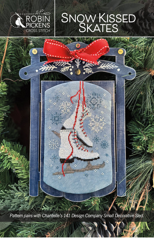 Snow Kissed Skates Cross Stitch Pattern - Robin Pickens