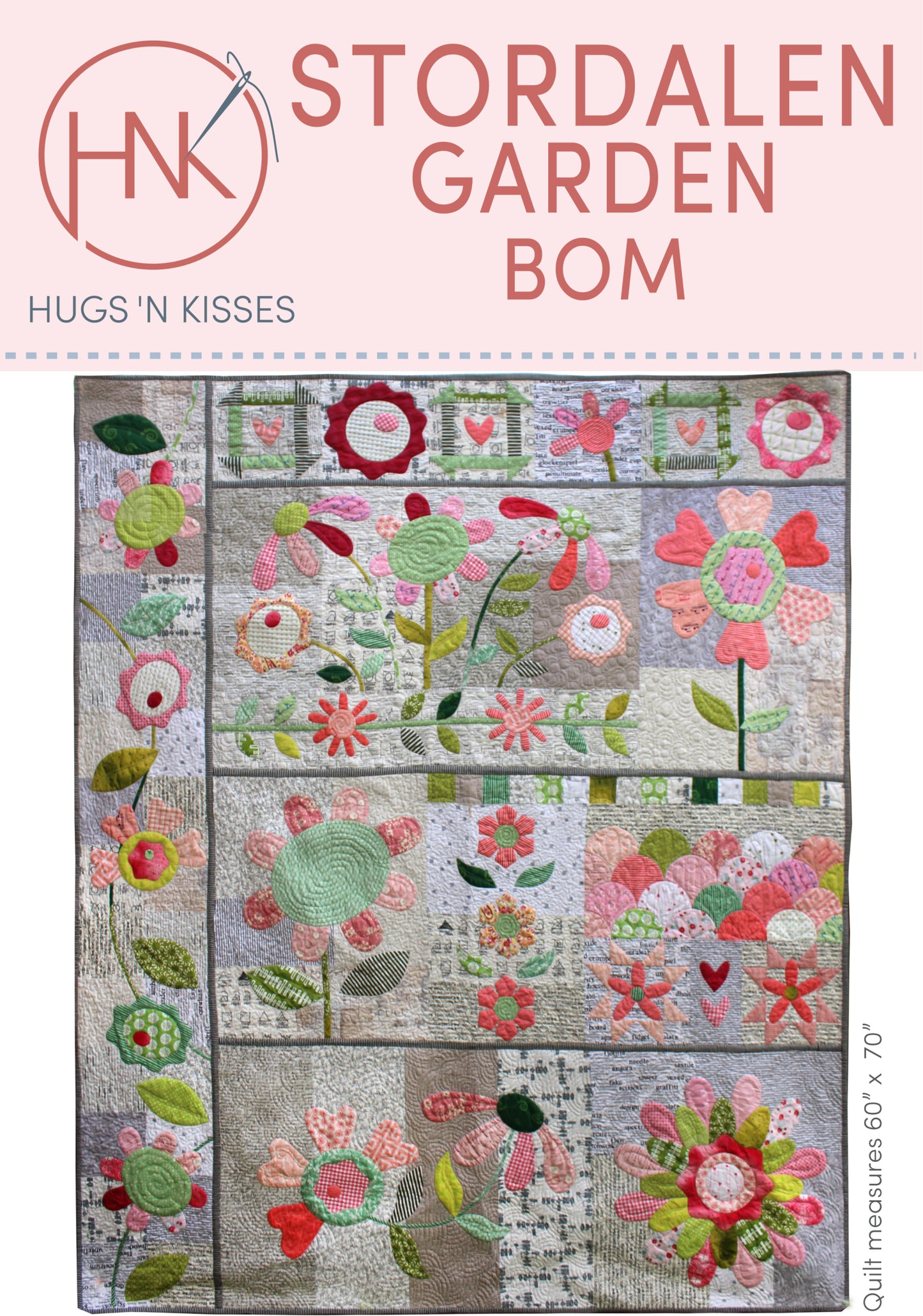 Stordalen Garden BOM Pattern with custom paper template set - full set - Hugs 'n Kisses