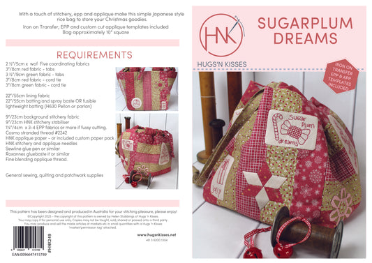 Sugarplum Dreams Xmas Rice Bag Pattern - Hugs 'n Kisses