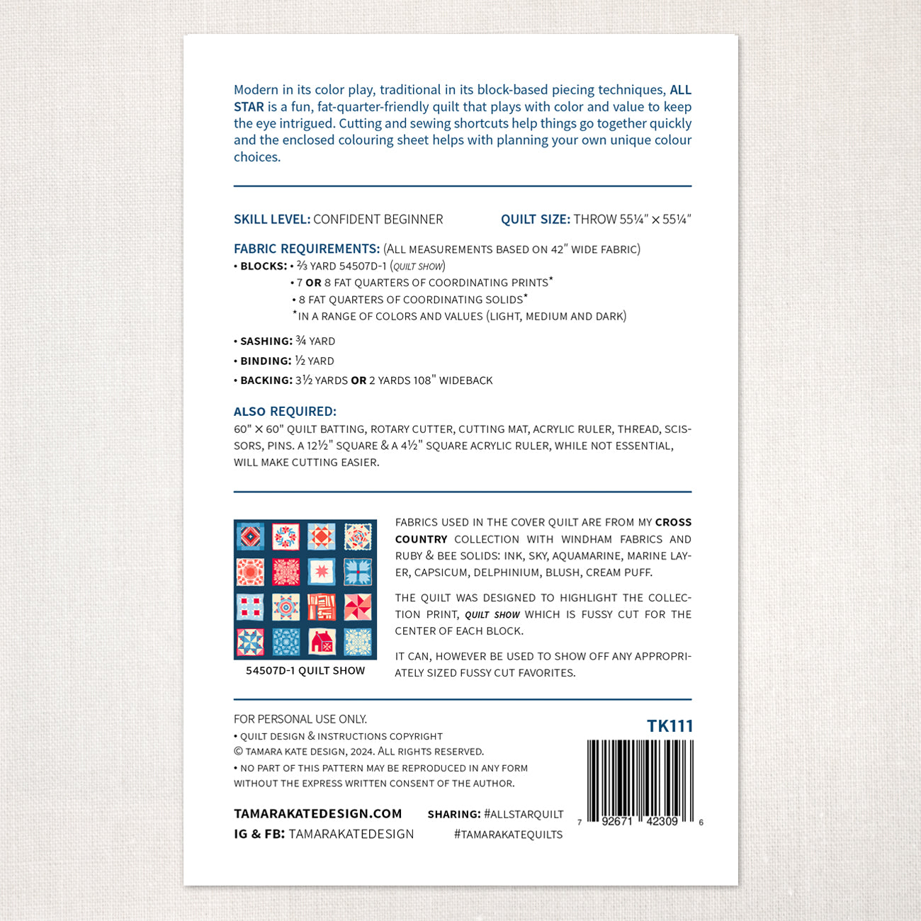 All Star Quilt Pattern