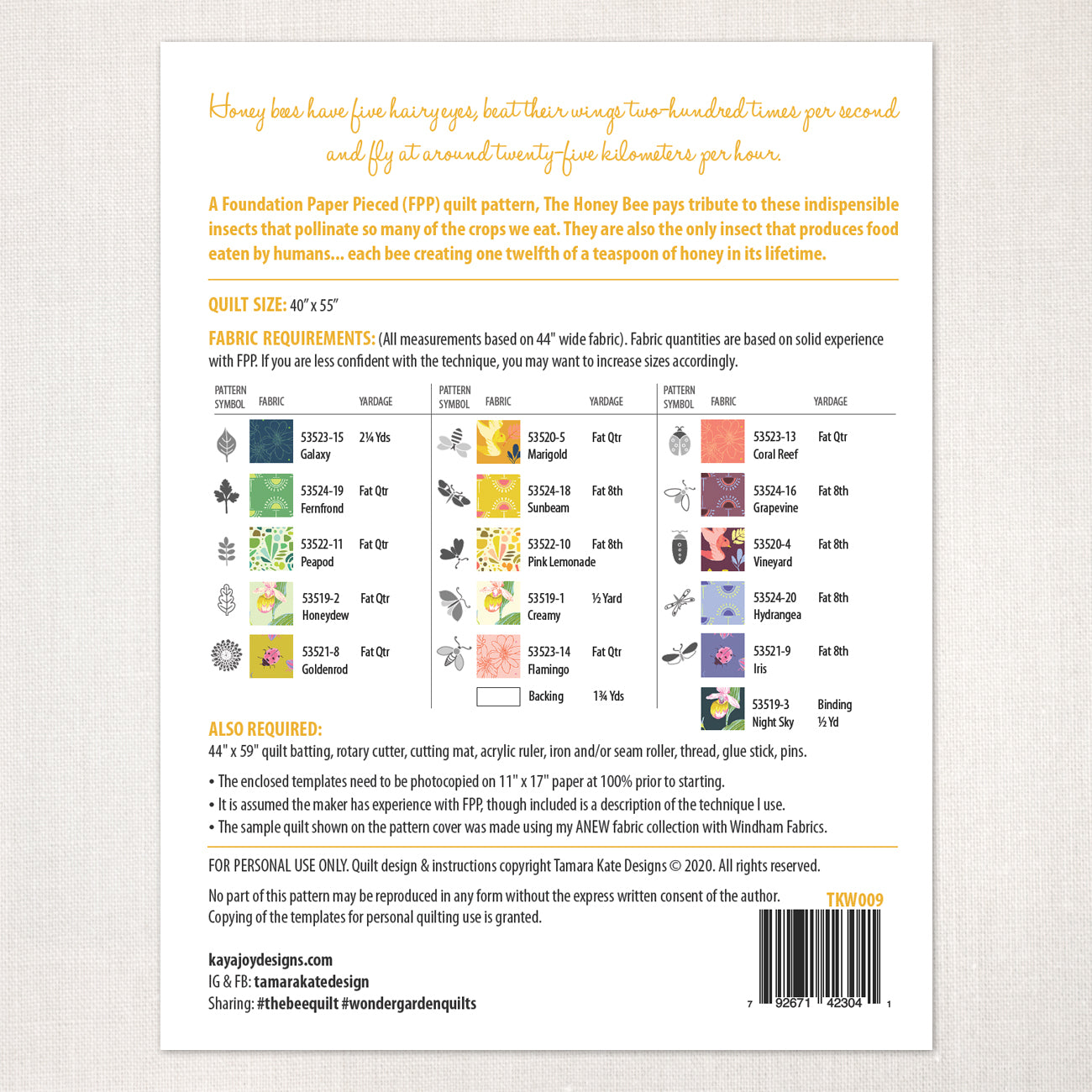 The Honey Bee Quilt Pattern