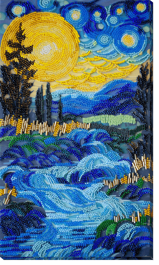 There Behind The Waterfall Beaded Embroidery Kit - Abris Art