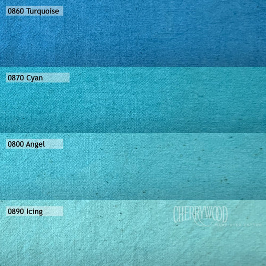 4 pc Turquoise Medley Bundle - Cherrywood Fabrics
