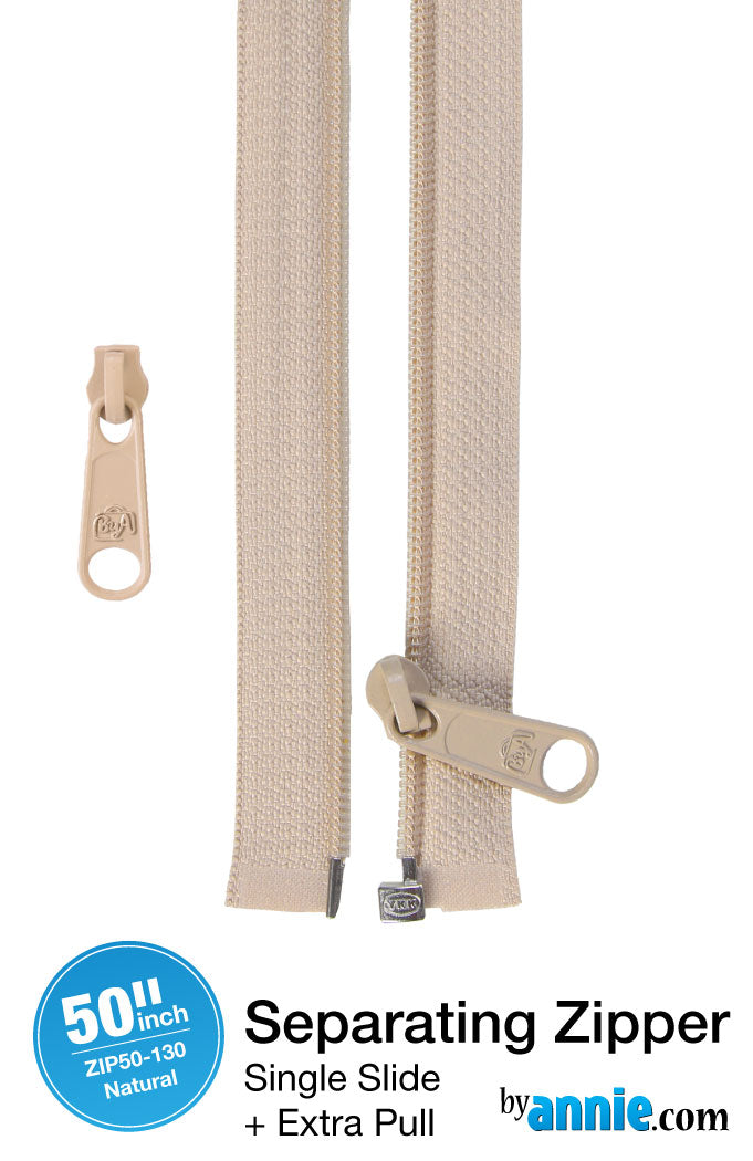 50" Separating Zipper and Extra Slide