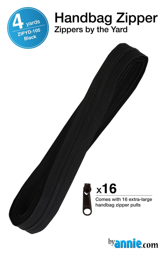 Zippers by the Yard - 4 yds - Black