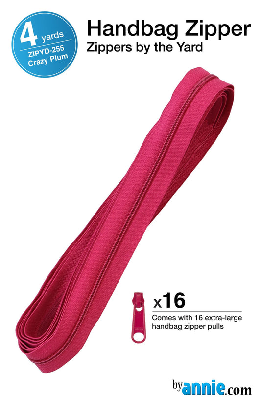 Zippers by the Yard - 4 yds - Crazy Plum