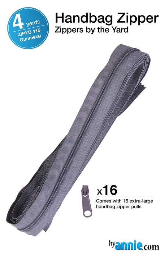 Zippers by the Yard - 4 yds - Gunmetal