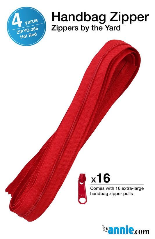 Zippers by the Yard - 4 yds - Hot Red