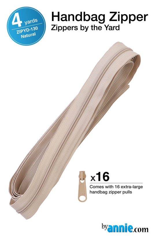 Zippers by the Yard - 4 yds - Natural