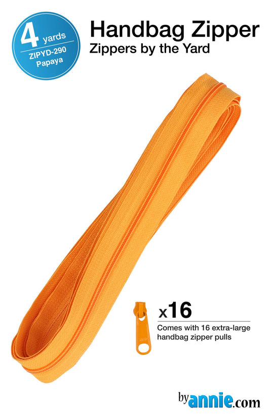Zippers by the Yard - 4 yds - Papaya