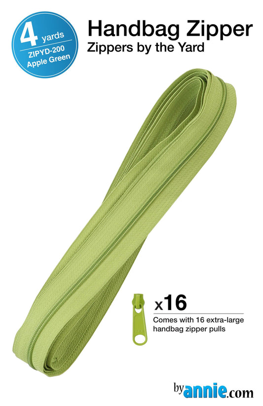 Zippers by the yard - 4 yds - Apple Green
