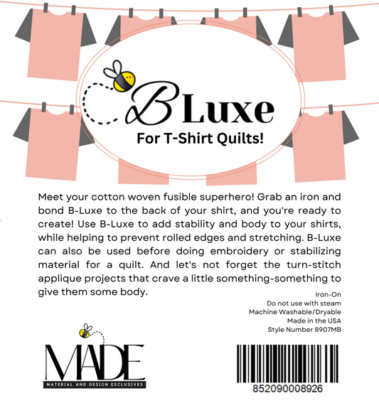 BLuxe for TShirt Quilt Pkgs 14" x25 ft - Made Exclusive