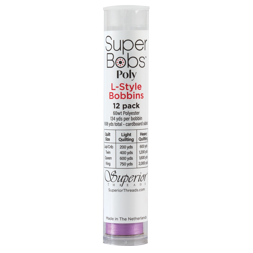 Super Bobs Poly 12 pk L-Style #607 Light Purple